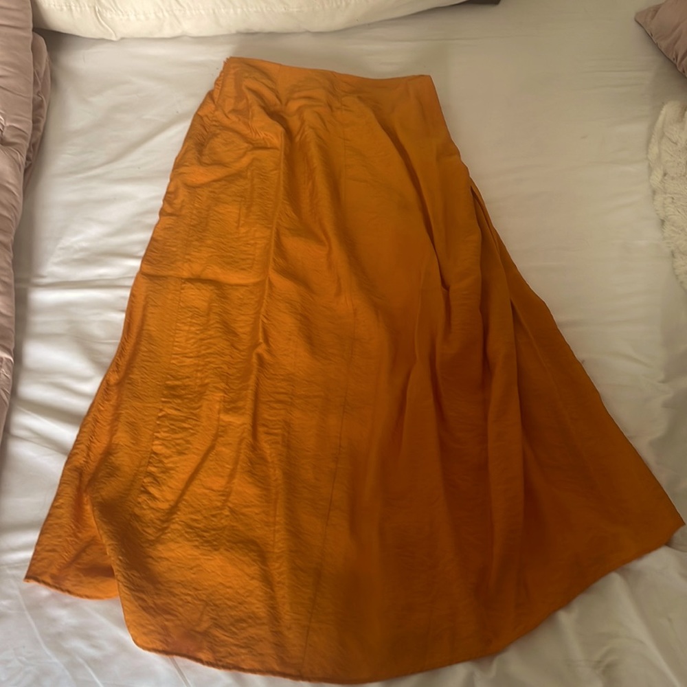 Bright orange Zara skirt ankle length size- small